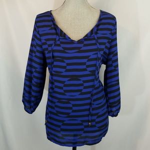 ❤ Blue and Black Blouse